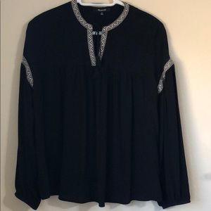 MADEWELL Black Embroidered Blouse